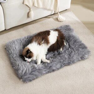 Washable Soft Plush Faux Fur Fluffy Dog Cat Bed Mat 19.6x31.4"